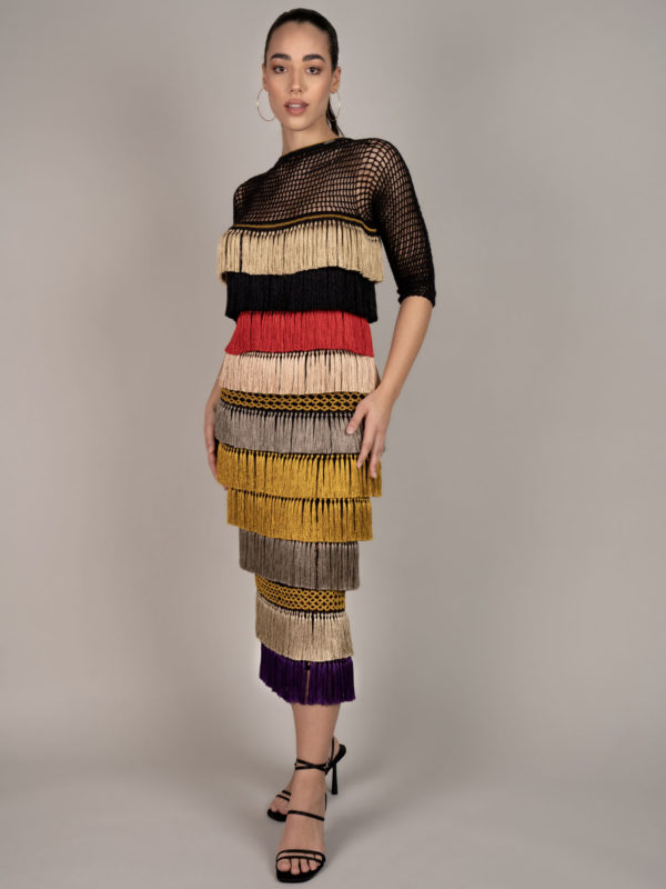 Ella Midi Kleid Colorful