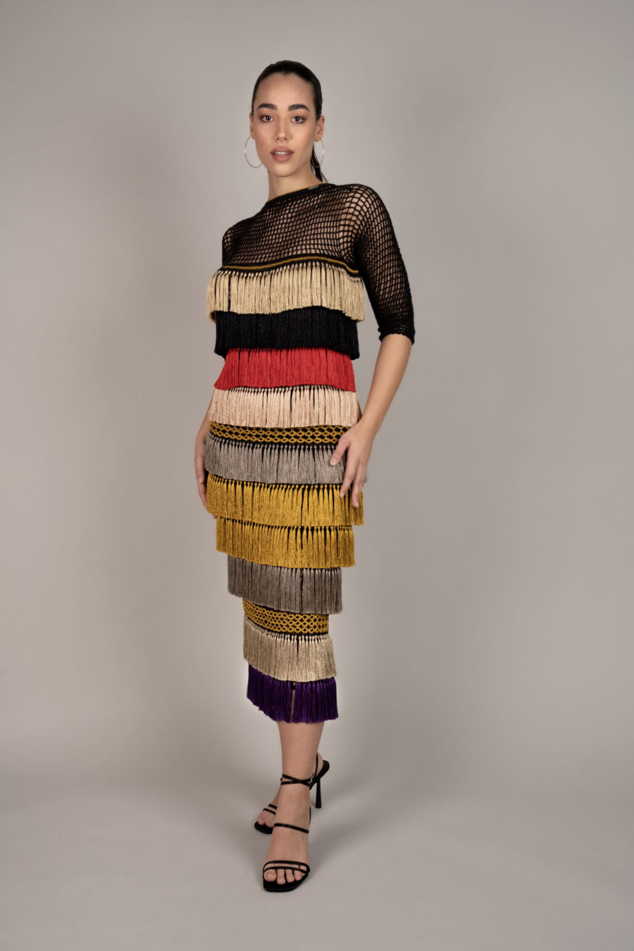 Ella Midi Kleid Colorful